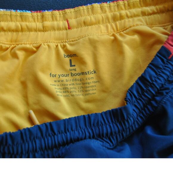 Birddog Boom Large Blue and Orange Tropical Pattern Shorts - Picture 8 of 8